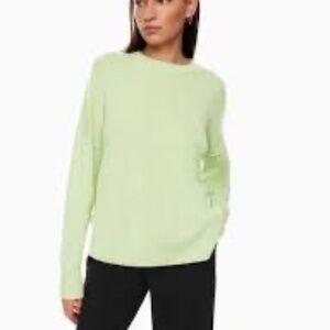 Aritzia Babaton Luxe Cashmere Toba Crew Neck Sweater Palm Green XS